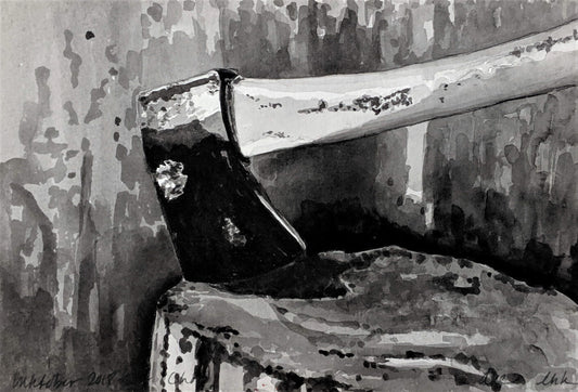 Axe watercolor painting