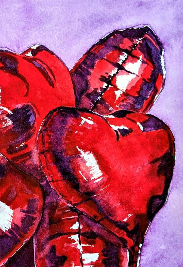 Balloon Bouquet watercolor painting on paper detail