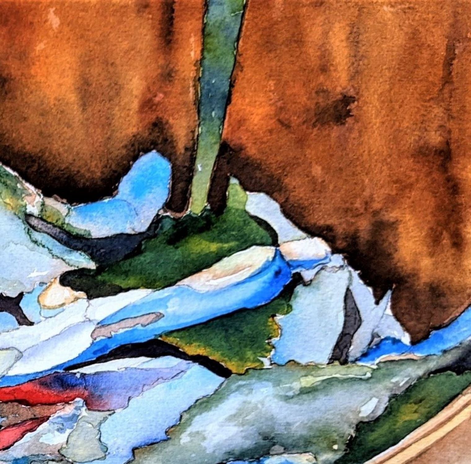 Blue crabs painting detail