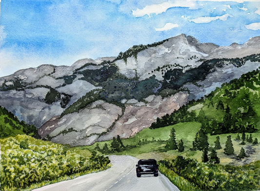 Blueridge mountains watercolor painting