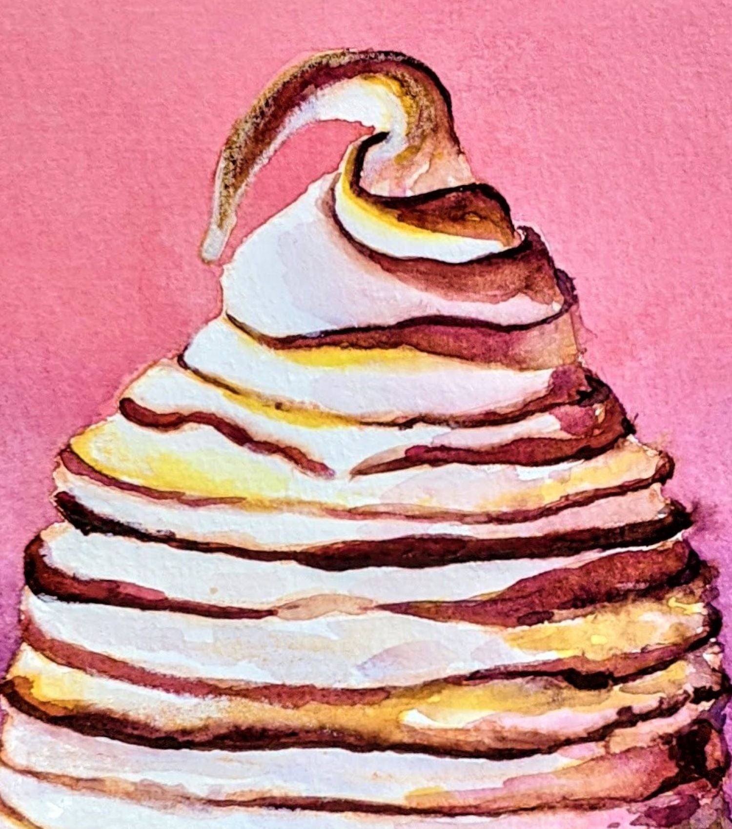 Butterscotch cupcake painting detail