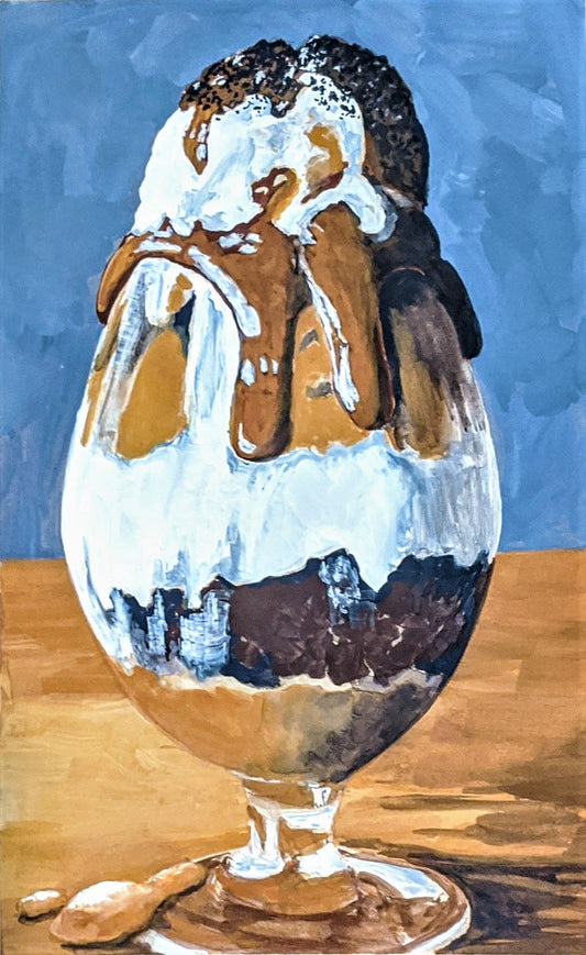 Caramel Sundae gouache painting on paper