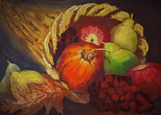 Cornucopia flashe painting on paper