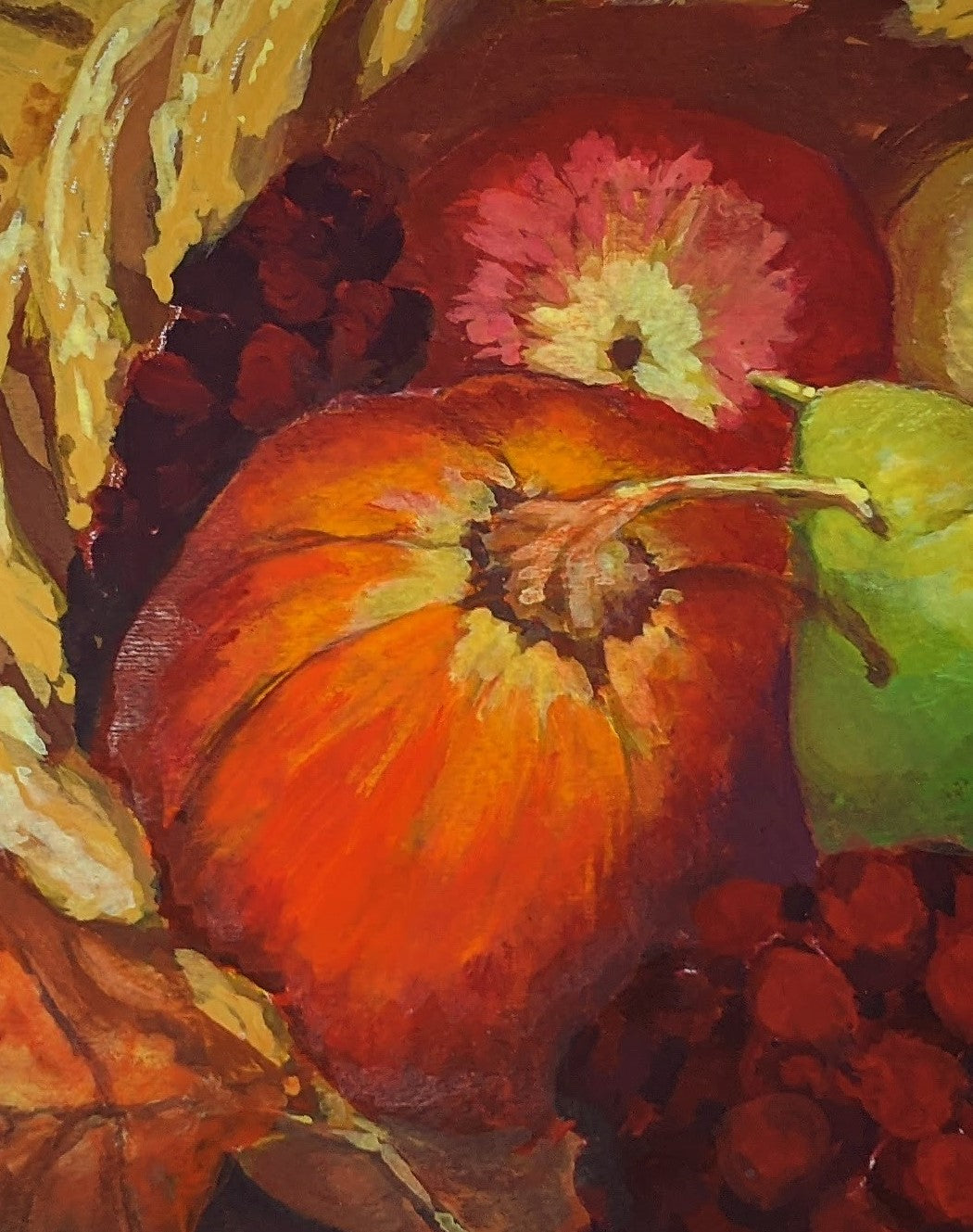 Cornucopia flashe painting on paper detail