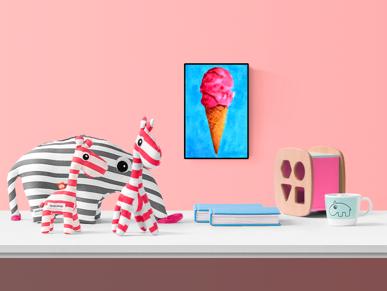 Cotton Candy Ice Cream Cone