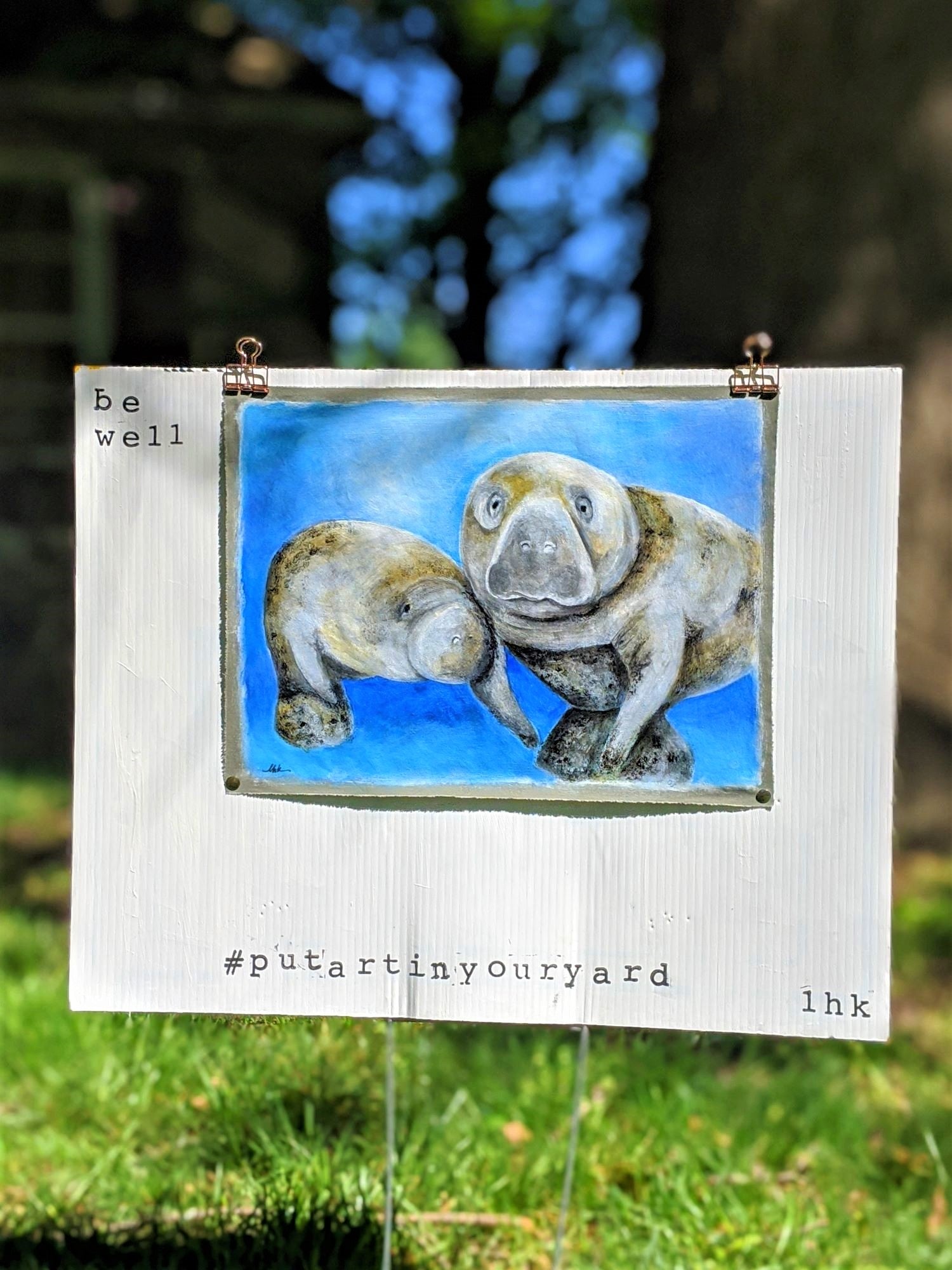 Manatee mama and baby painting #putartinyouryard