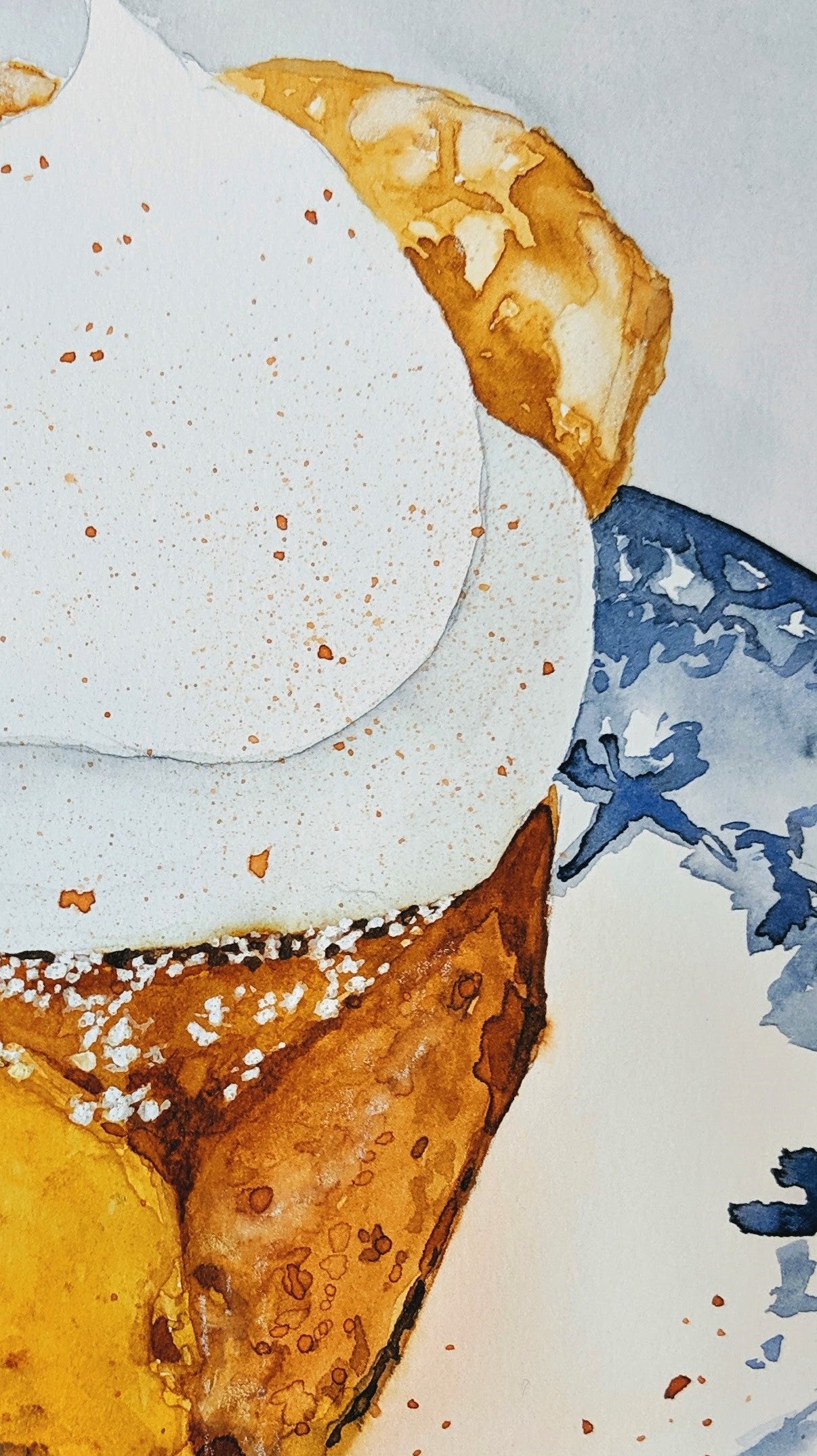 Pumpkin Pie Watercolor on paper painting detail