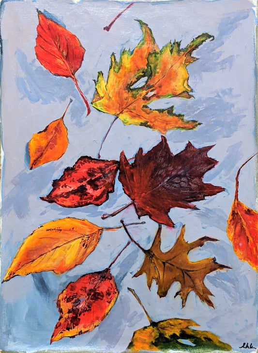 Season of Change flashe painting on gessoed cloth #putartinyouryard quarantine project piece