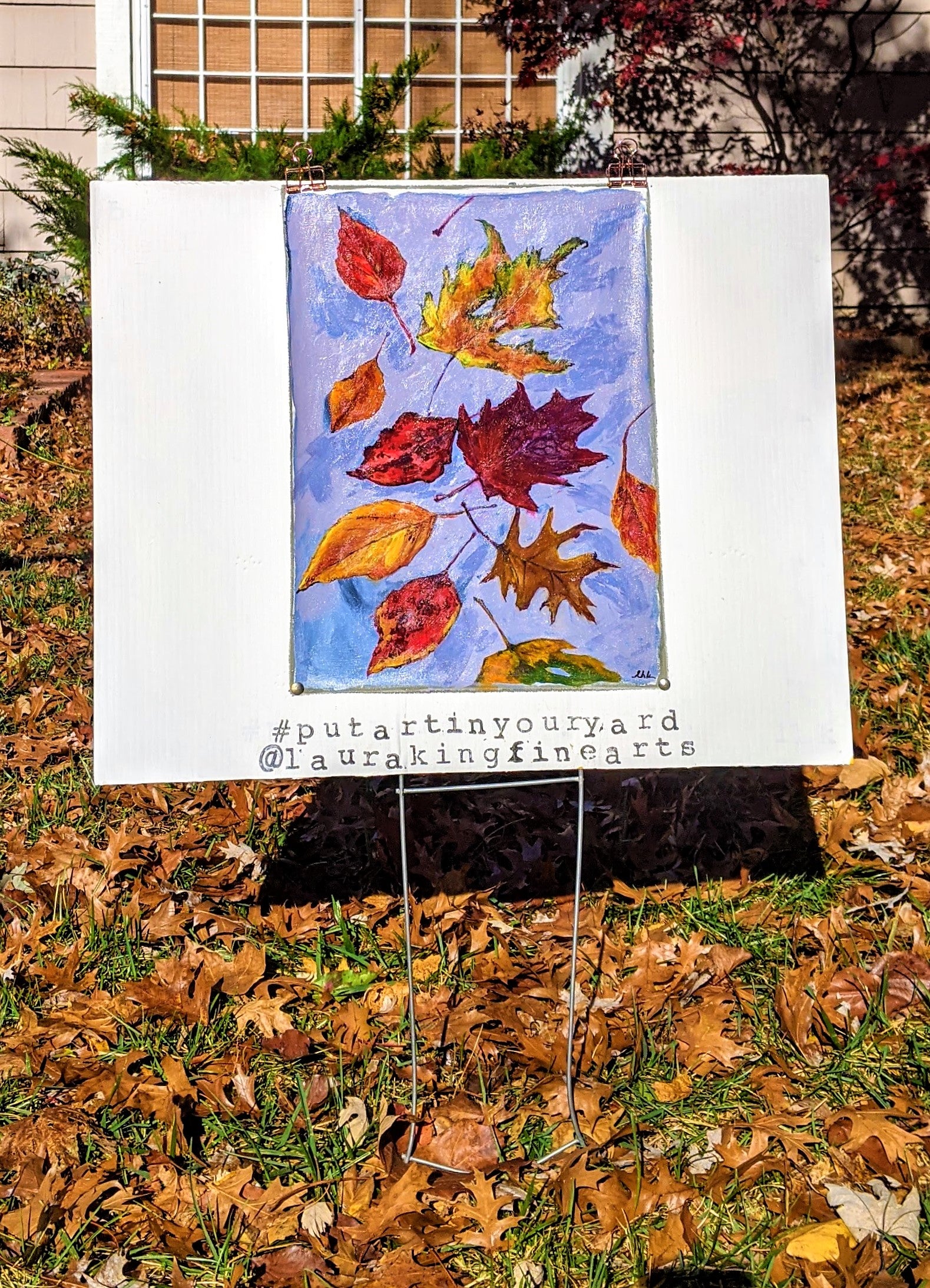Season of Change flashe painting on gessoed cloth #putartinyouryard quarantine project piece