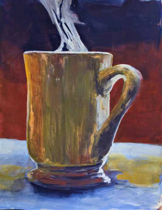 Steamy gouache painting on paper
