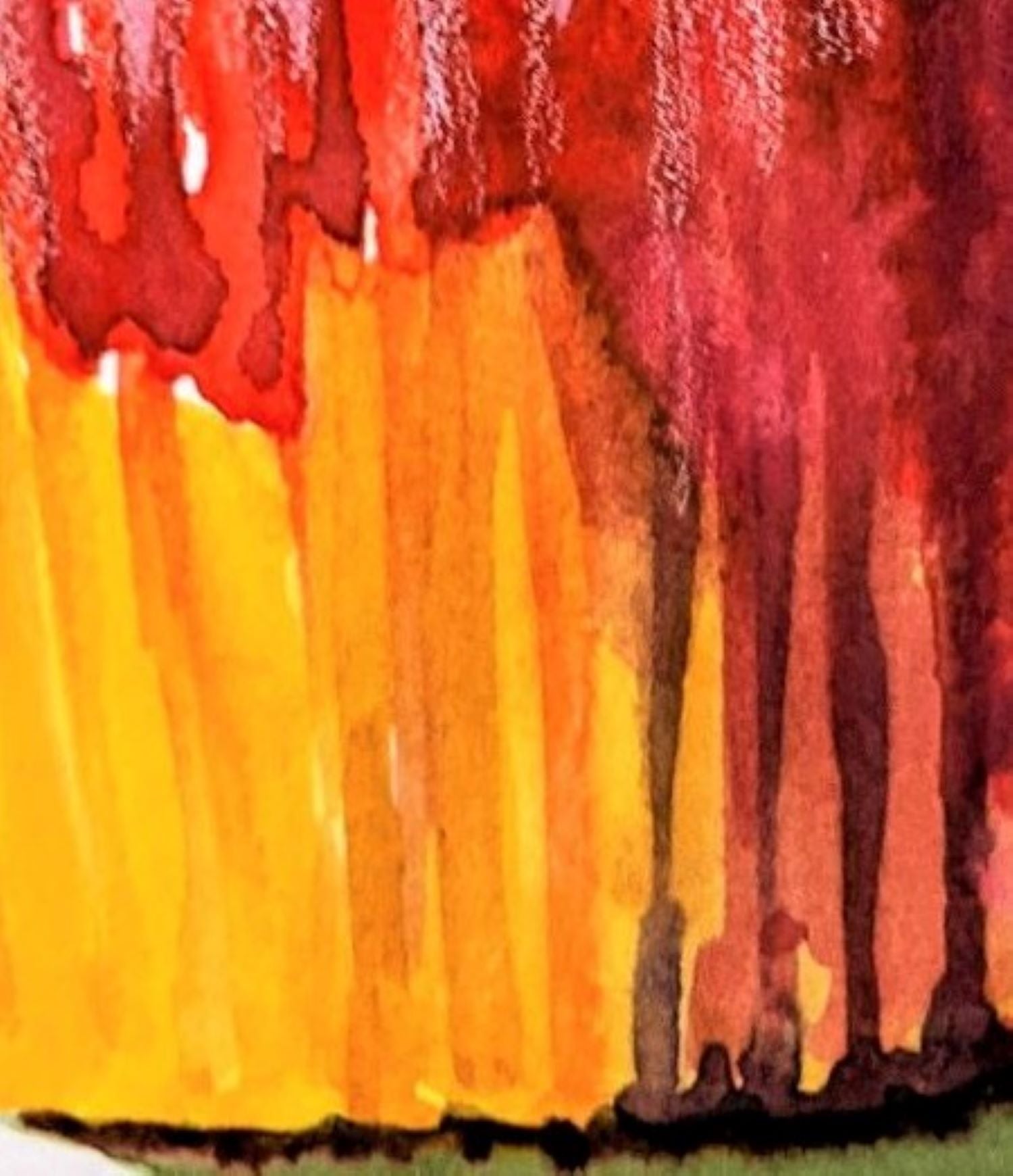 Strawberry cupcake painting detail