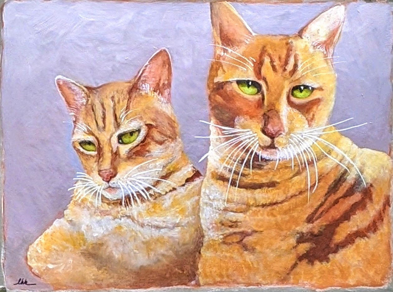 Tigger and Garfield acrylic painting