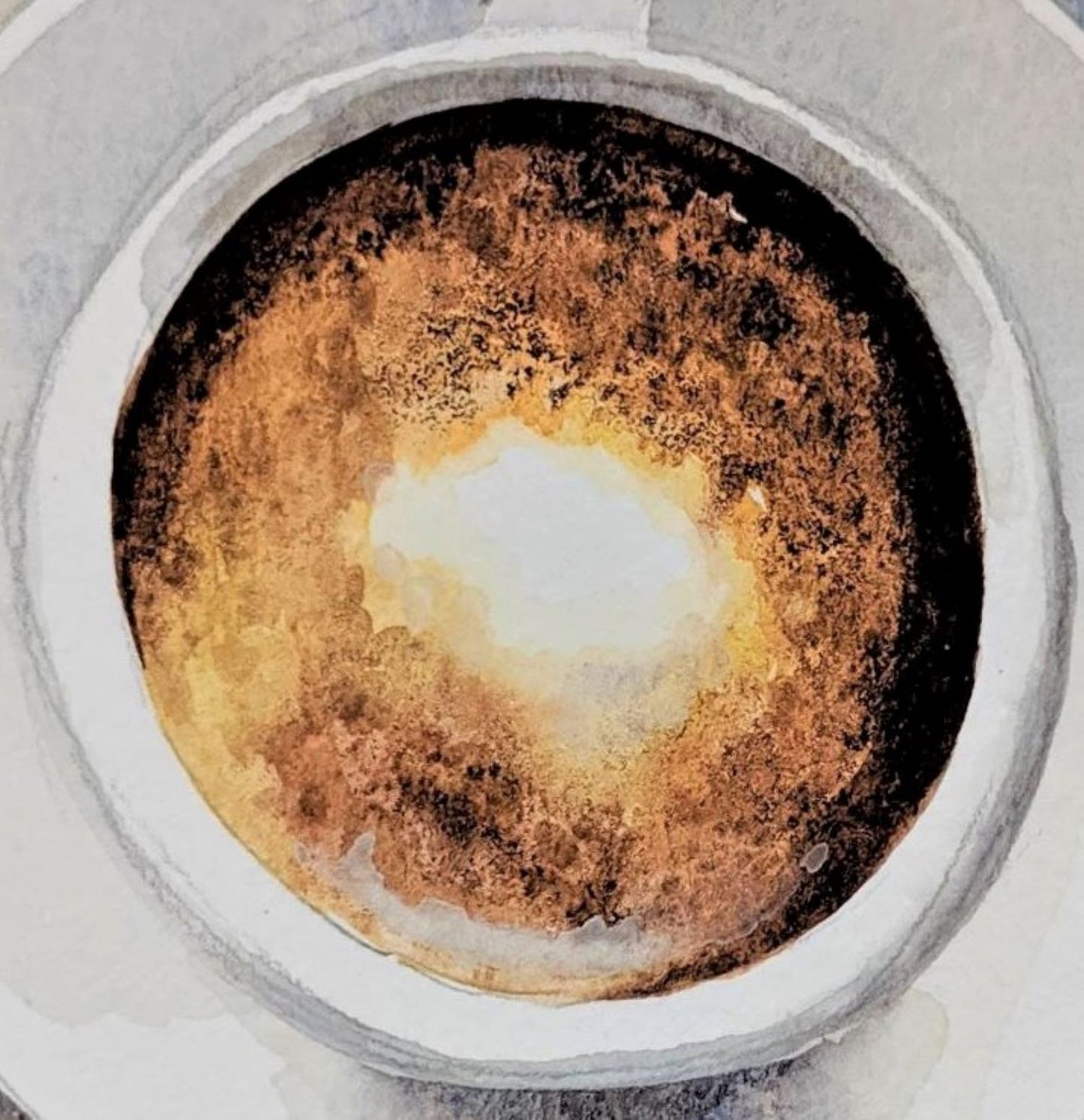 Cream in my coffee painting detail