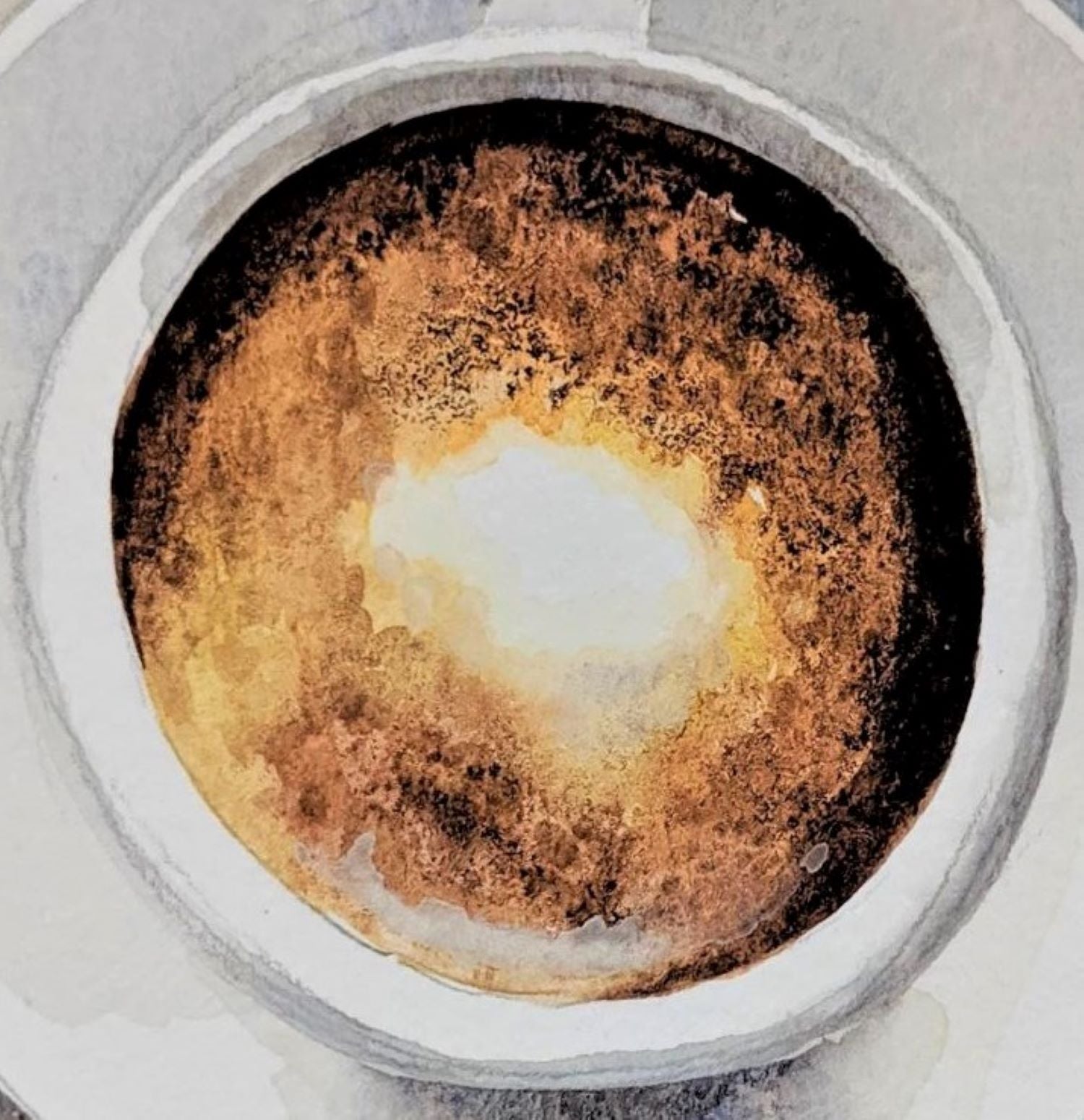 Cream in my coffee painting detail