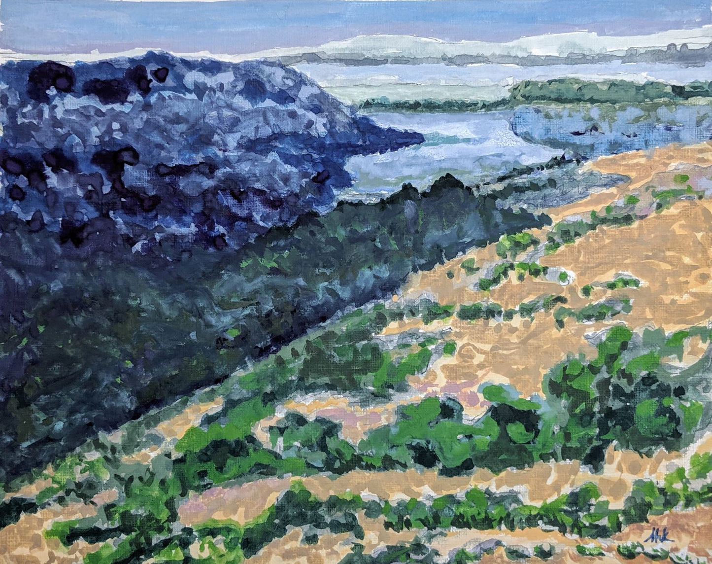 Kansas Kansa gouache painting