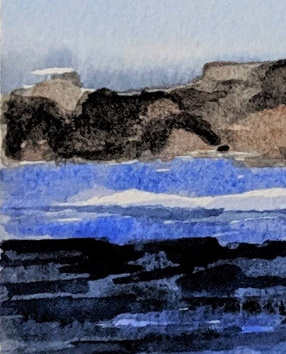 New Smyrna jetty watercolor painting detail
