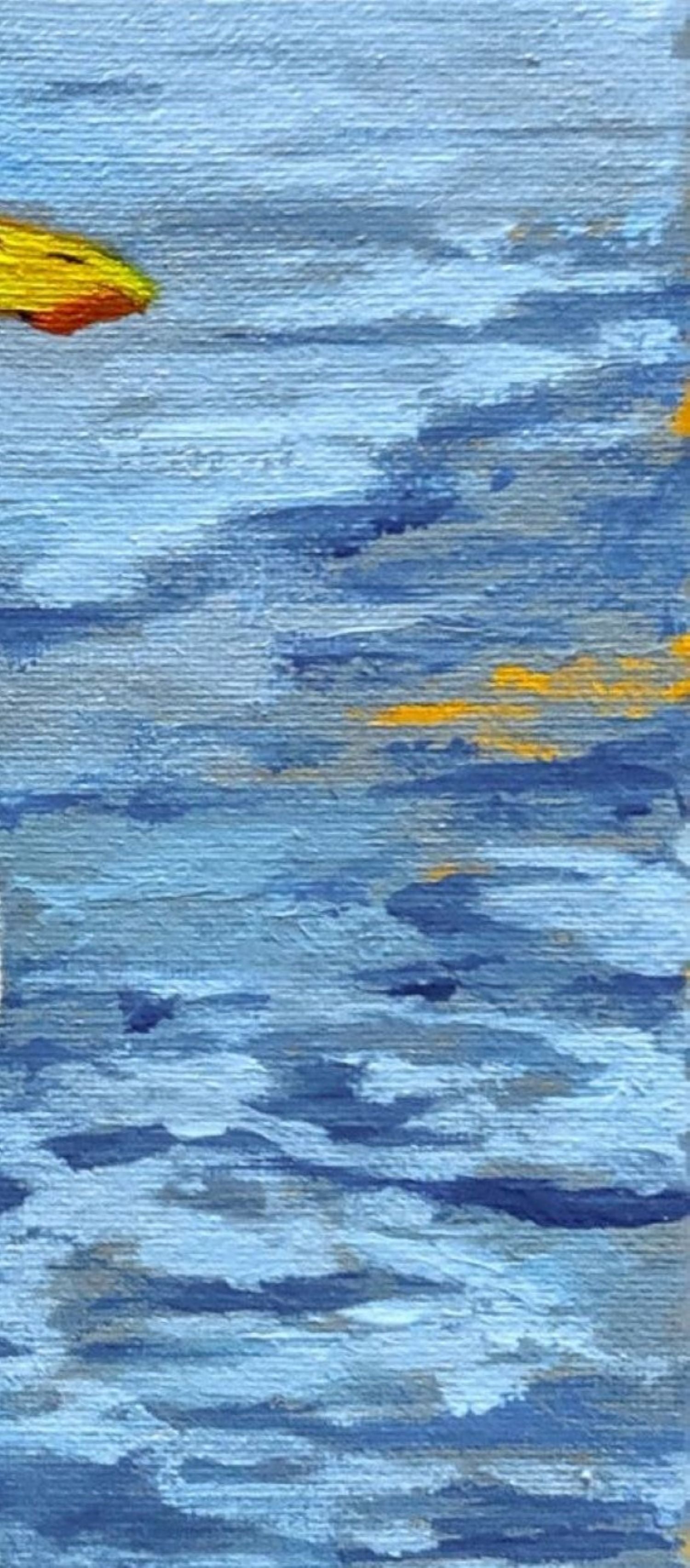 Porto gull acrylic painting detail