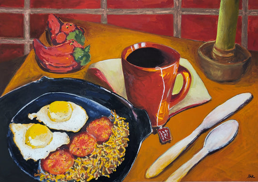Story of Reds & Greens: Eggs Over Easy, Green Candle & Red Pepper Shakers