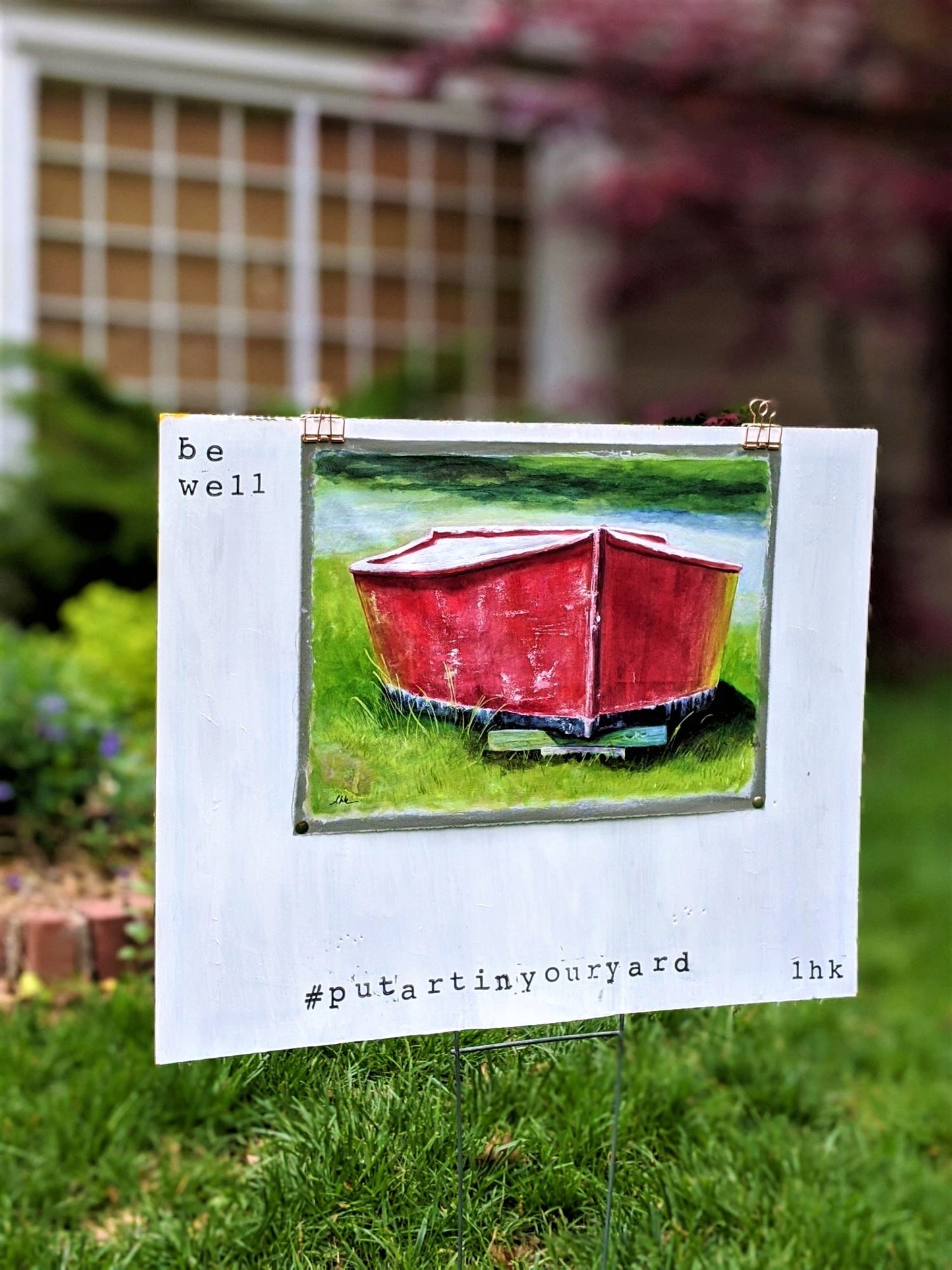 Red boat acrylic painting #putartinyouryard