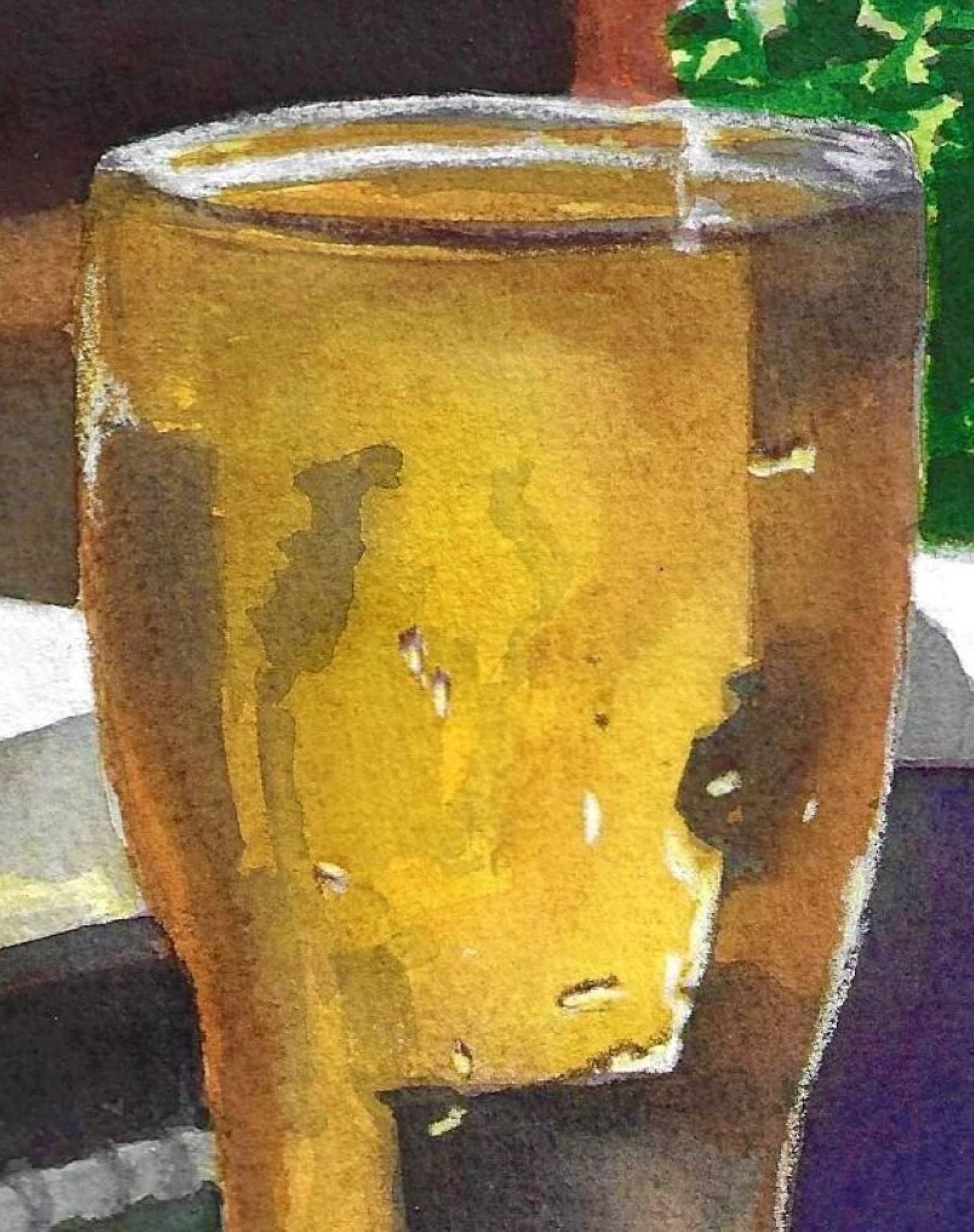 Books & beer painting detail