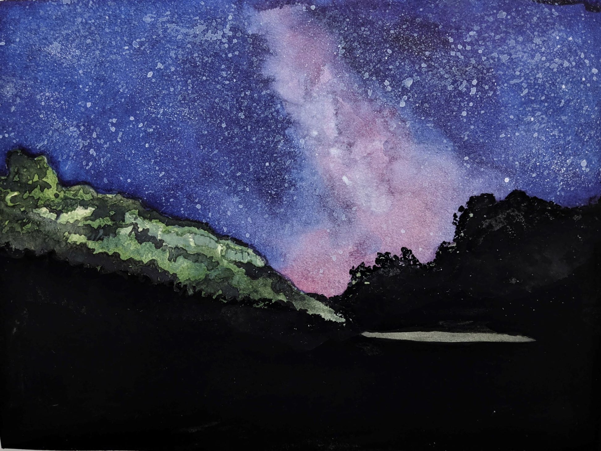 Chris's Galaxy watercolor painting