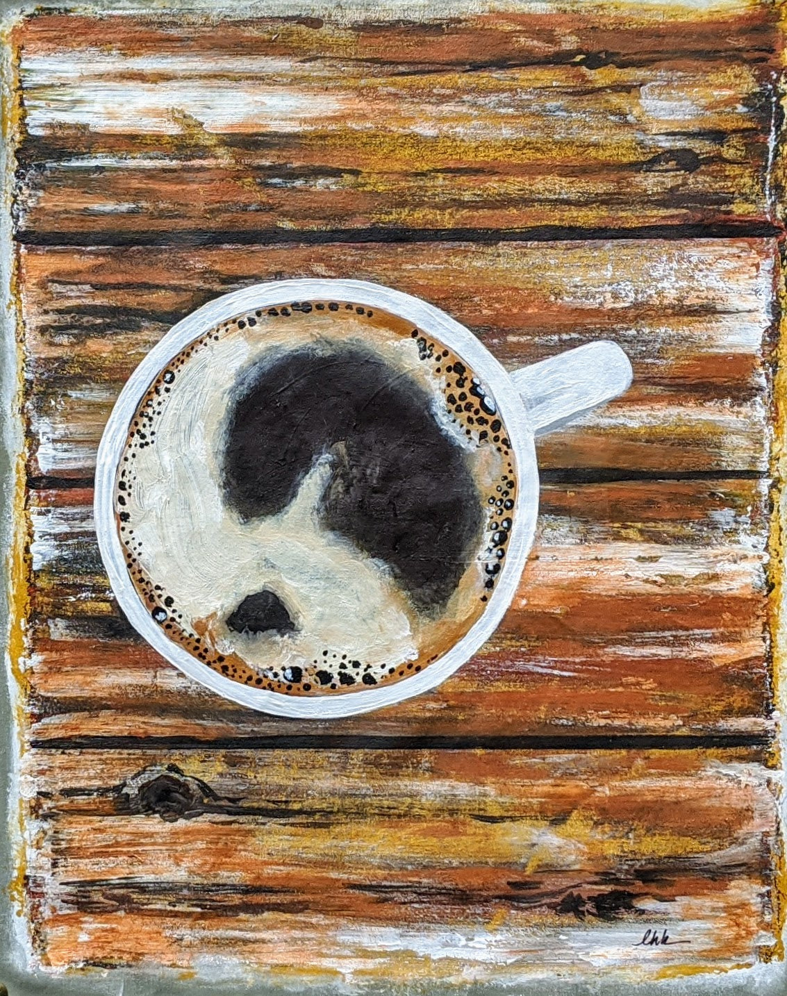 Coffee acrylic painting