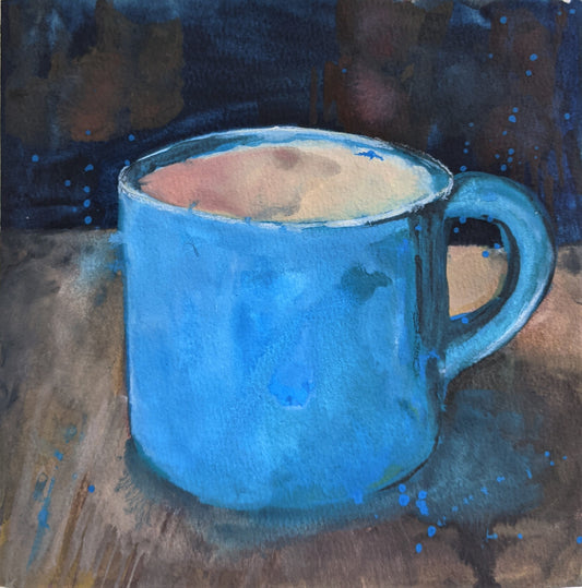 Cuppa gouache painting on paper