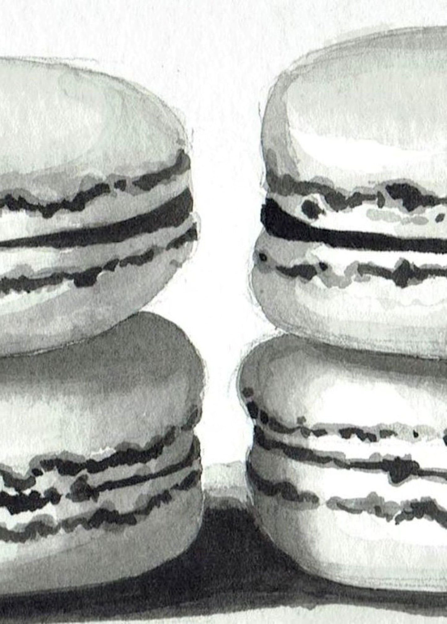 Double macarons painting detail