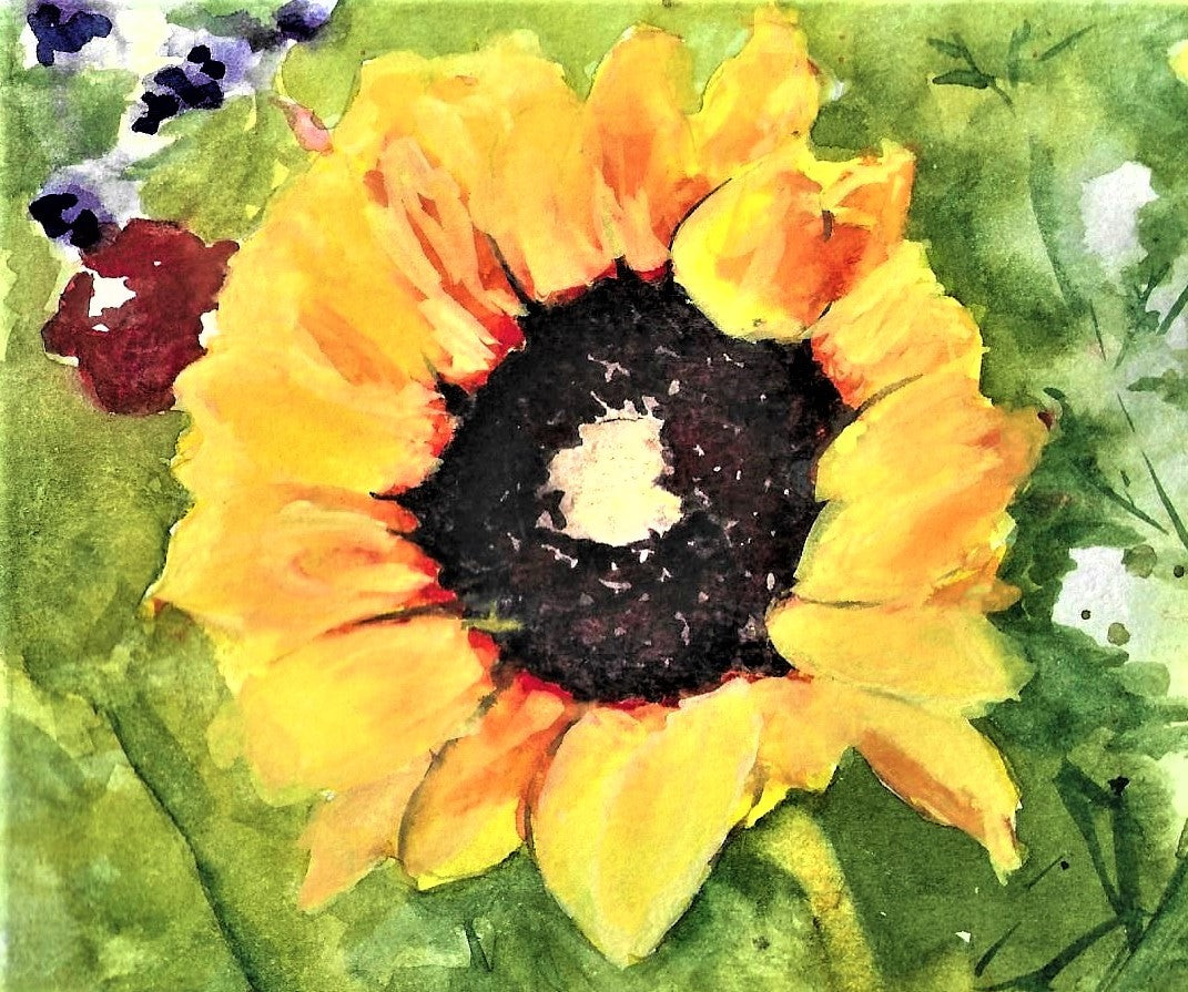 Flower market watercolor painting detail