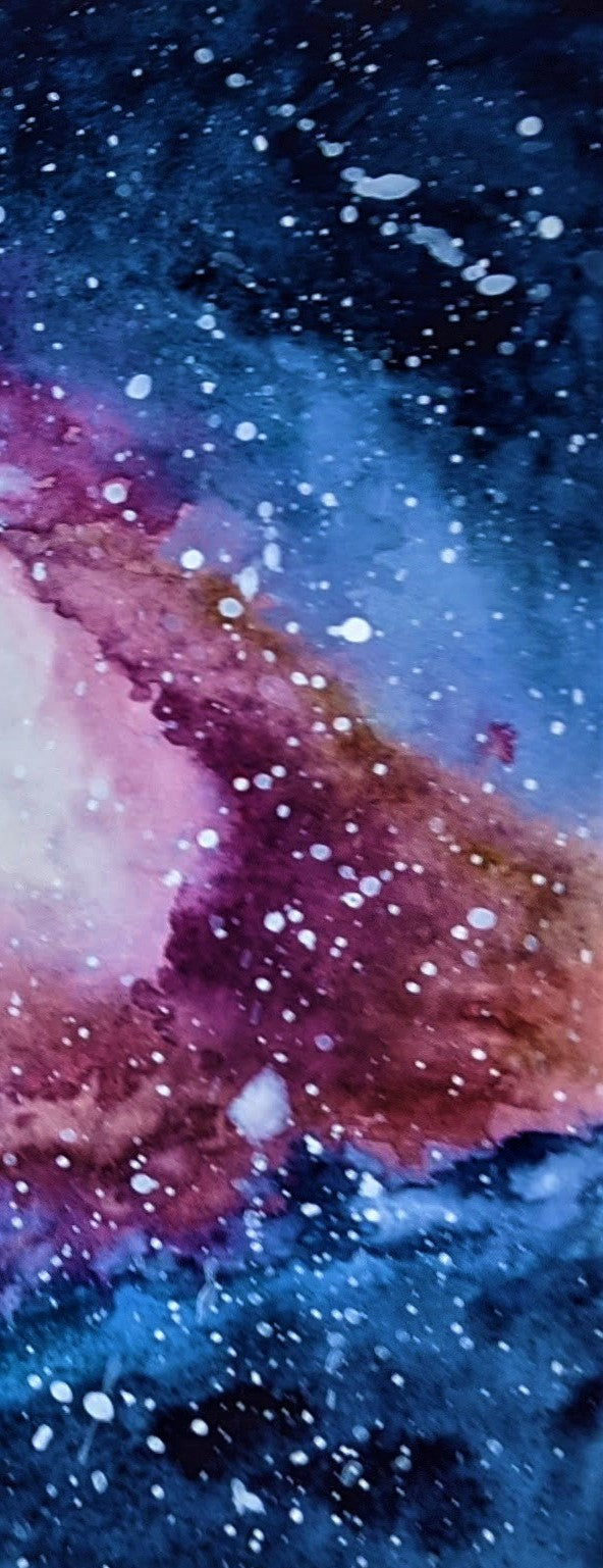 Galaxy watercolor painting detail