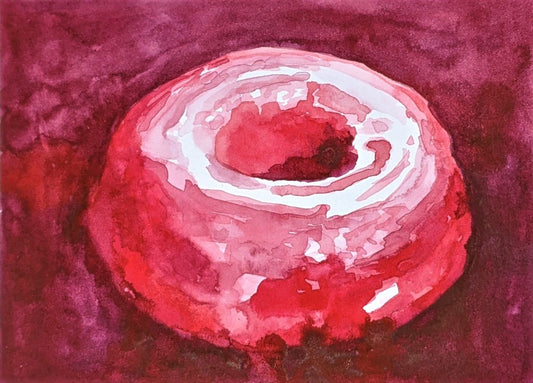 Glazed donut watercolor painting