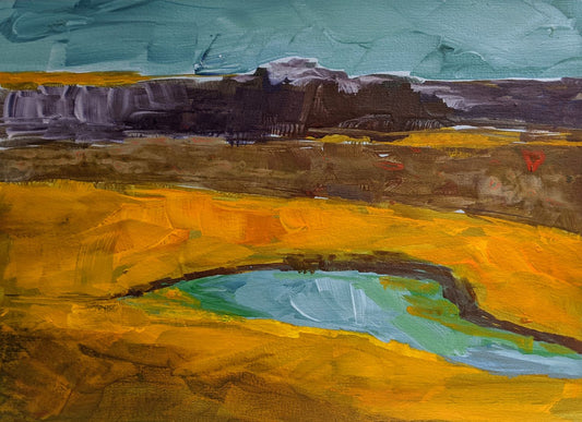 Golden Prairie acrylic painting on paper