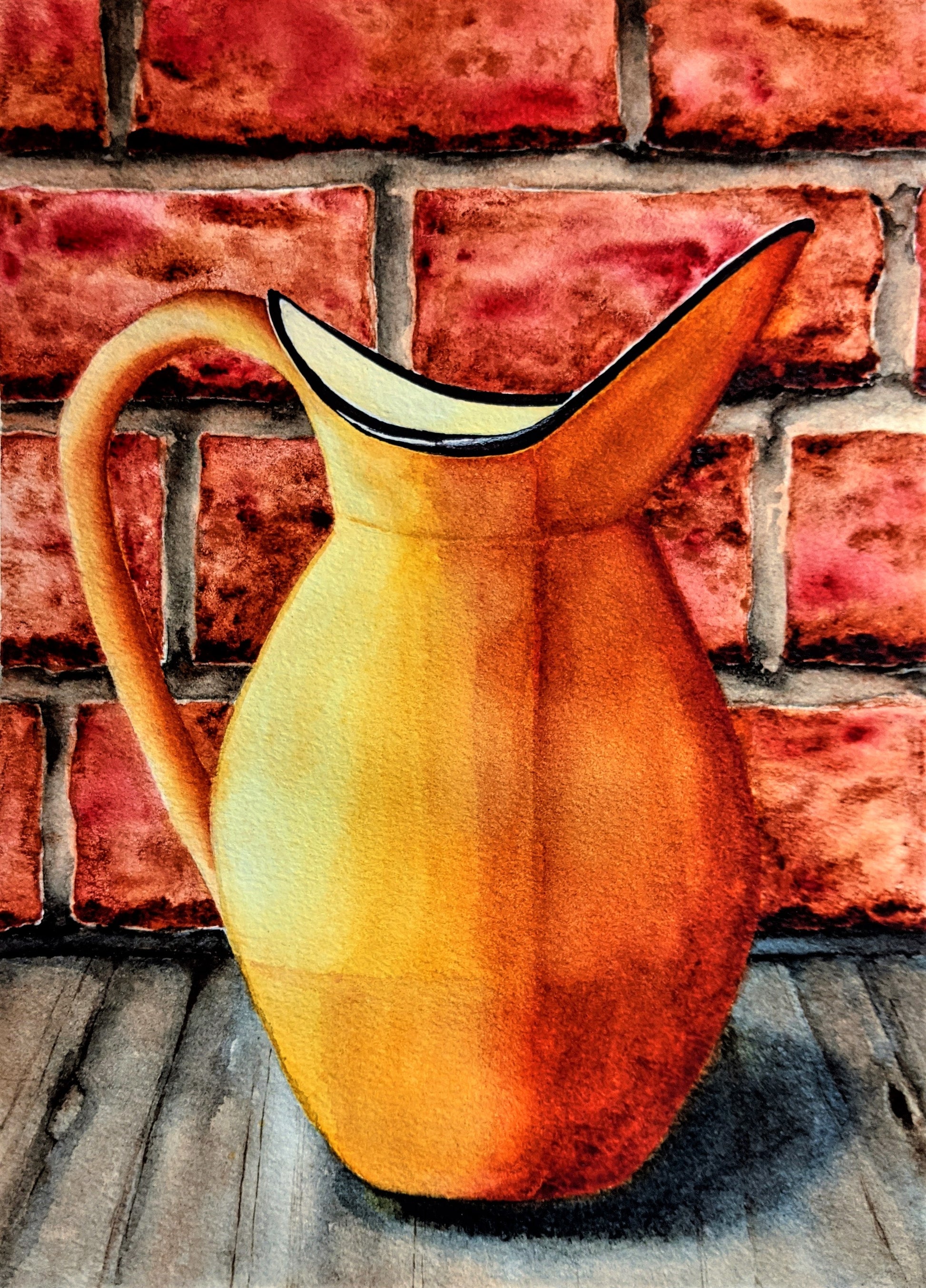 Harvest Pitcher watercolor on paper painting