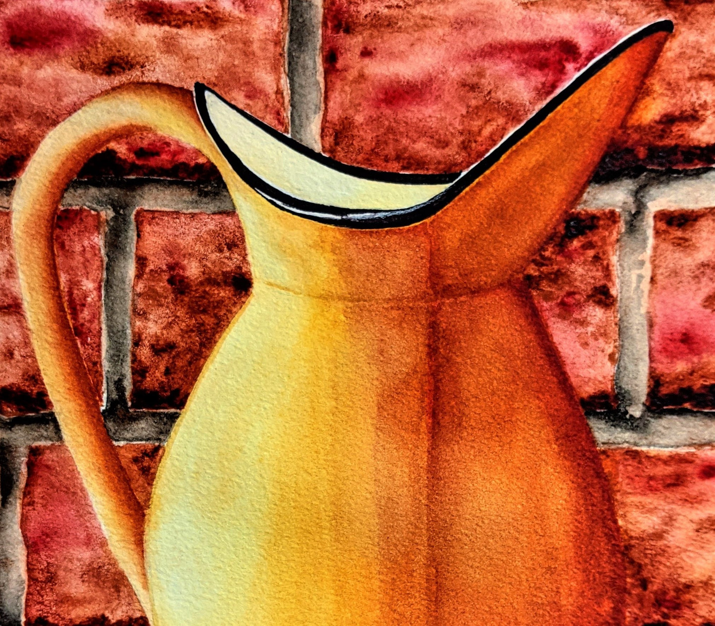 Harvest Pitcher watercolor on paper painting detail