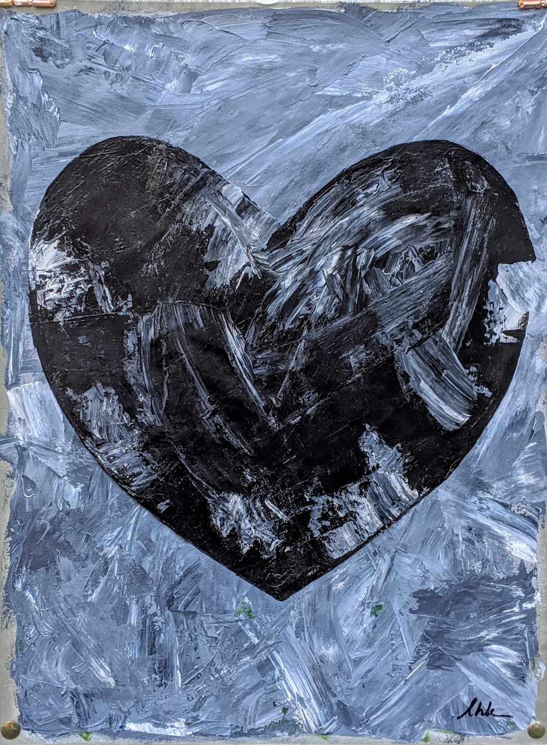 Heart in the Yard #putartinyouryard acrylic painting on cloth