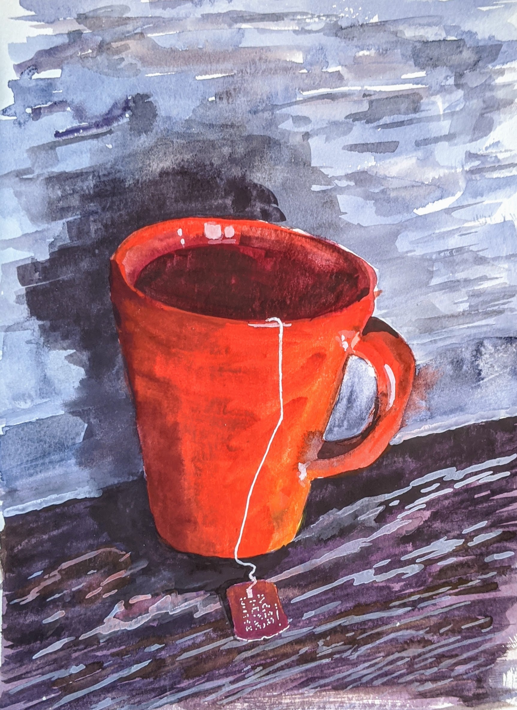 Tea watercolor painting
