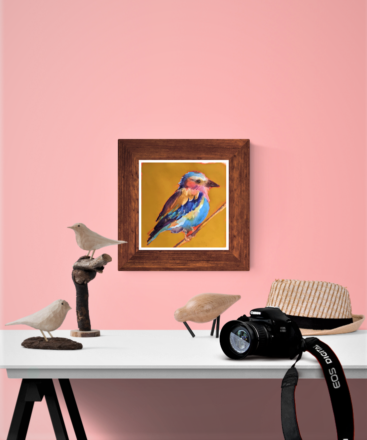 Lilac Breasted Roller painting in room