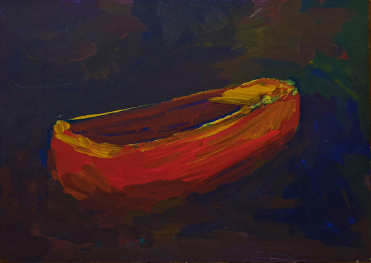 Midnight Canoe flashe painting on paper