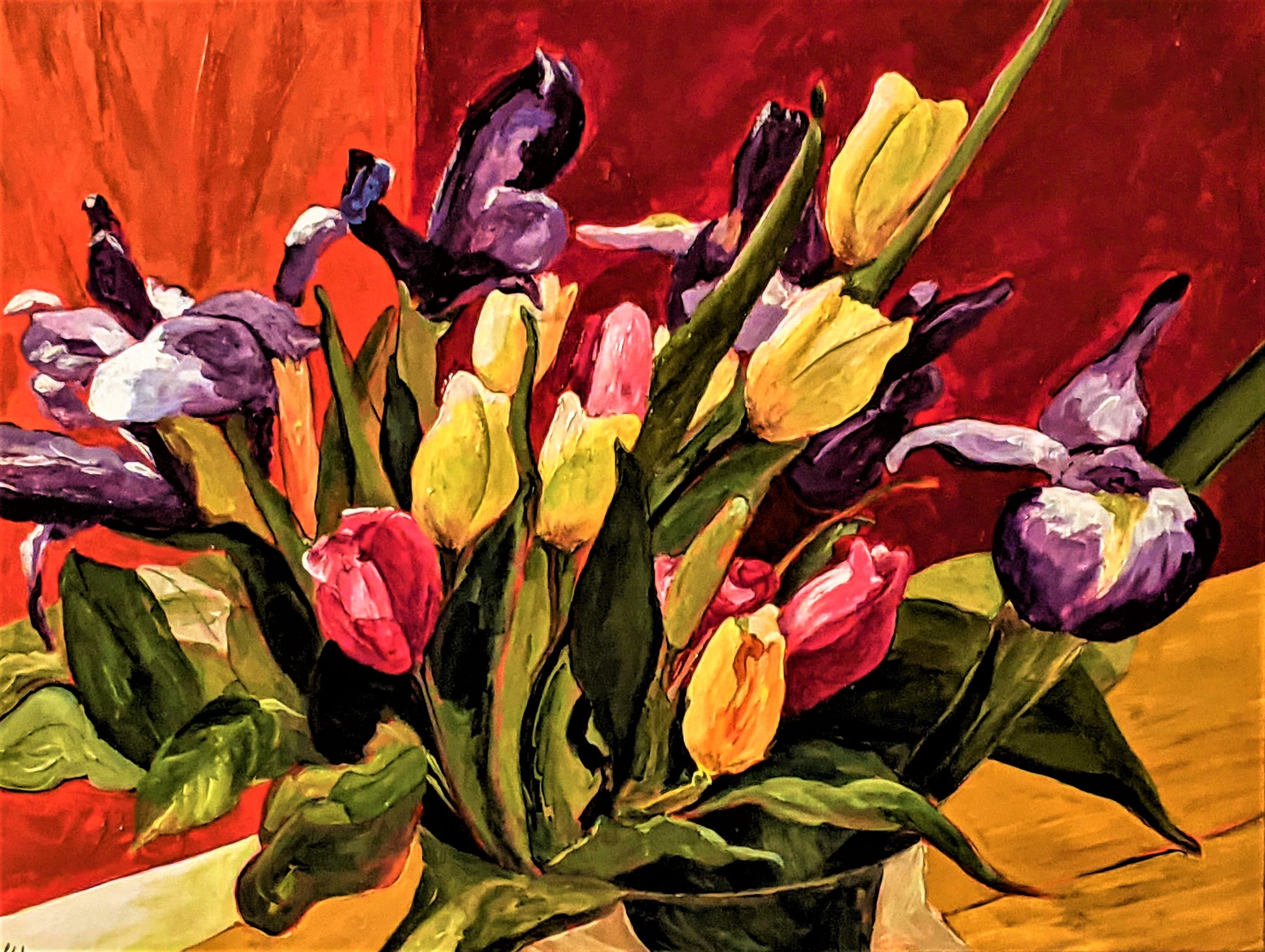 Mother's Day Flowers acrylic painting on canvas