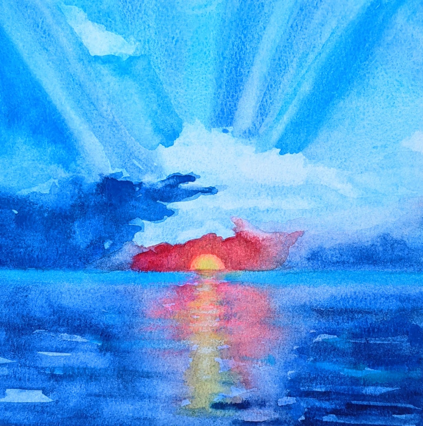 Another New Day watercolor painting on paper