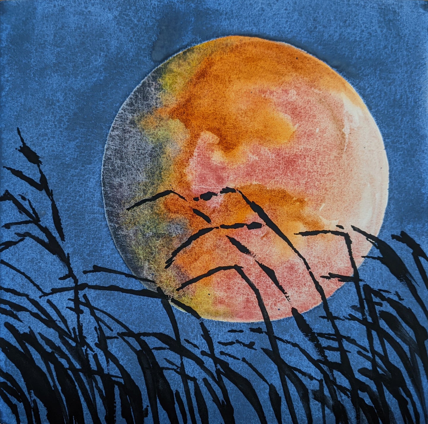 Harvest Moon behind the Wheat
