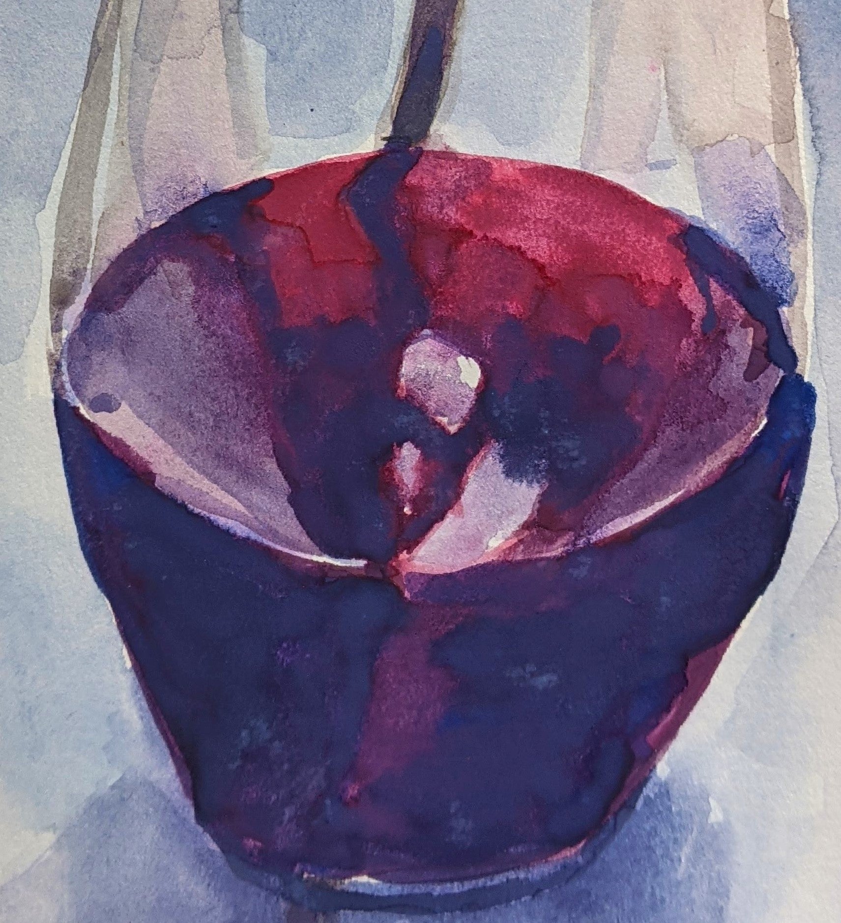 Picnic Pinot watercolor painting on paper detail