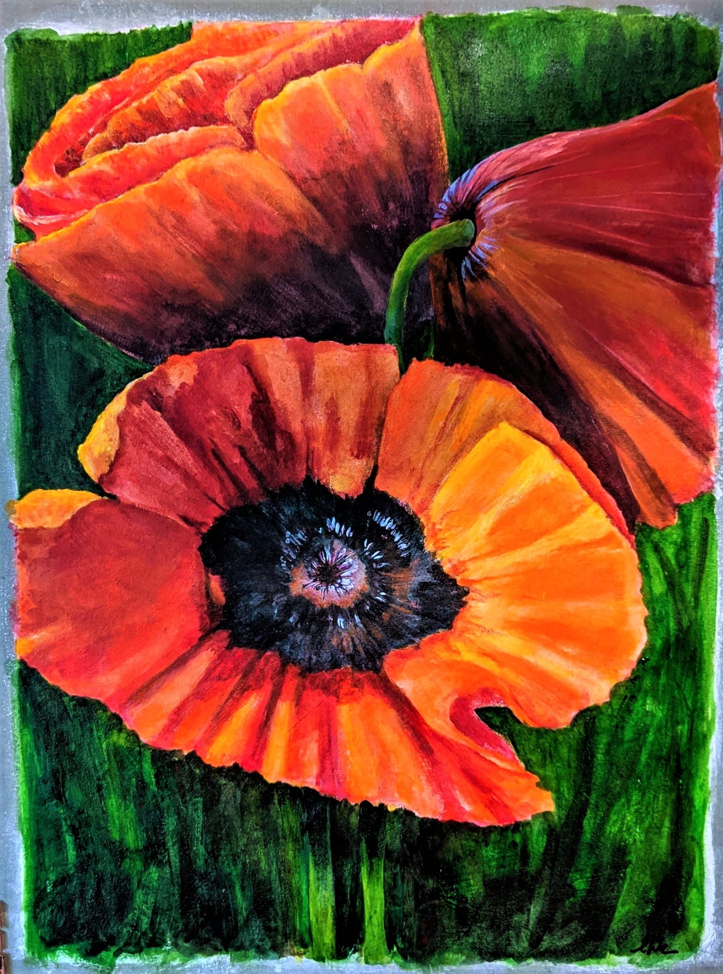 Poppies acrylic painting