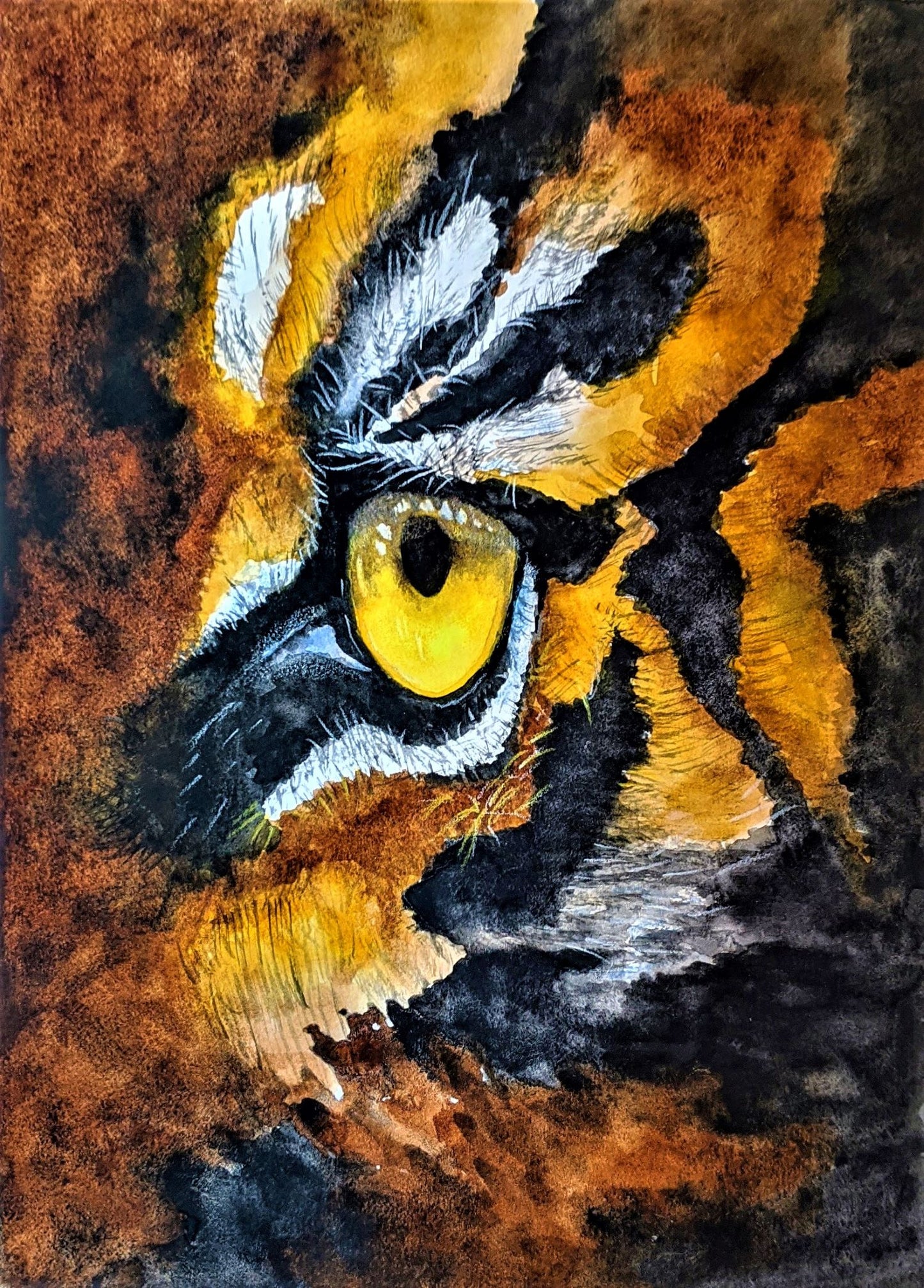 Tiger's eye watercolor painting