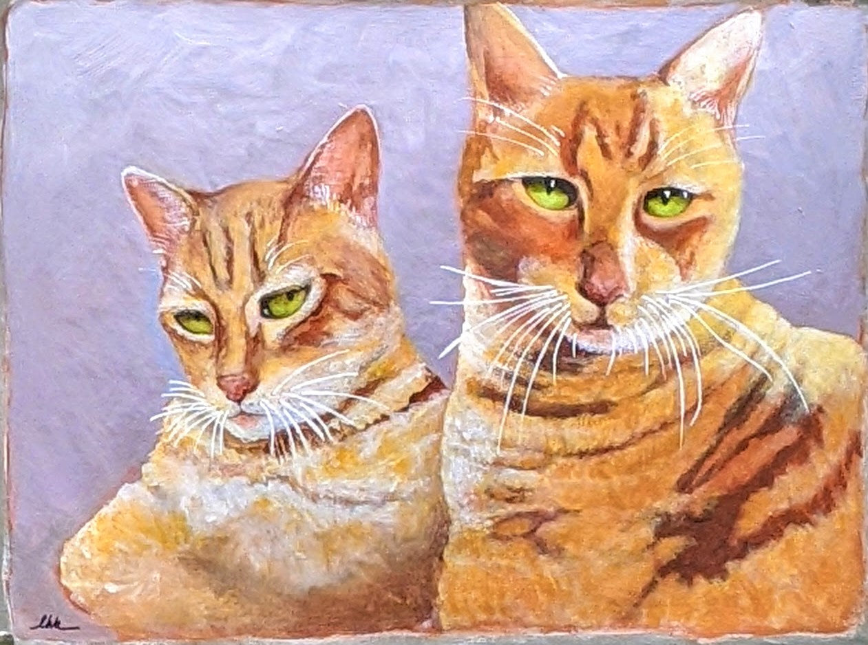 Tigger and Garfield acrylic painting