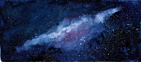 Tiny milky way watercolor painting