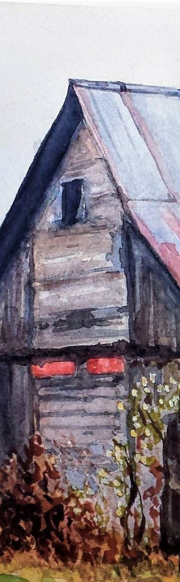 Virginia barn watercolor painting detail