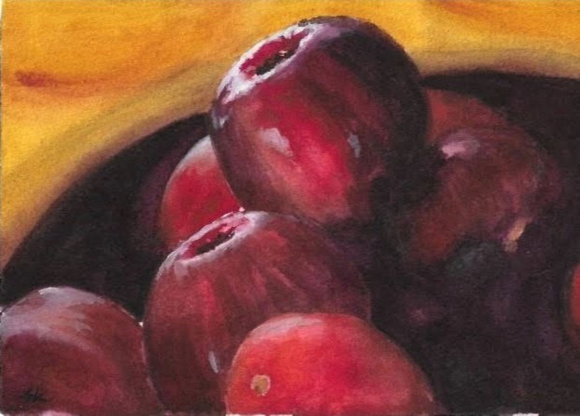 Warm apples watercolor painting