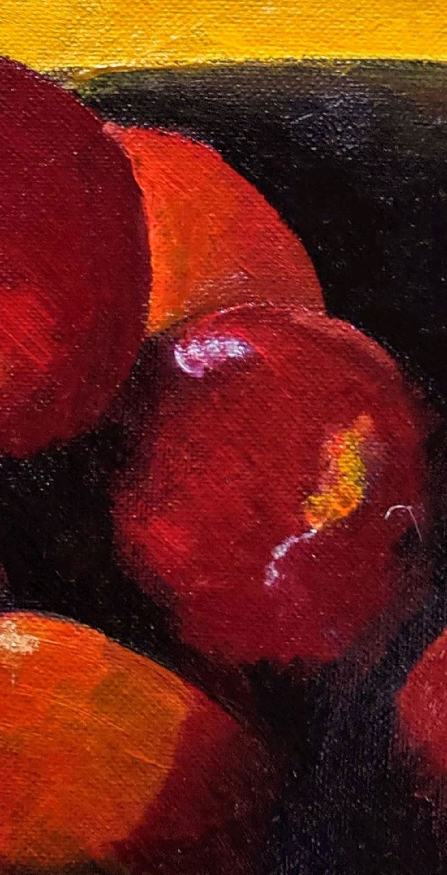 Warm apples acrylic painting detail