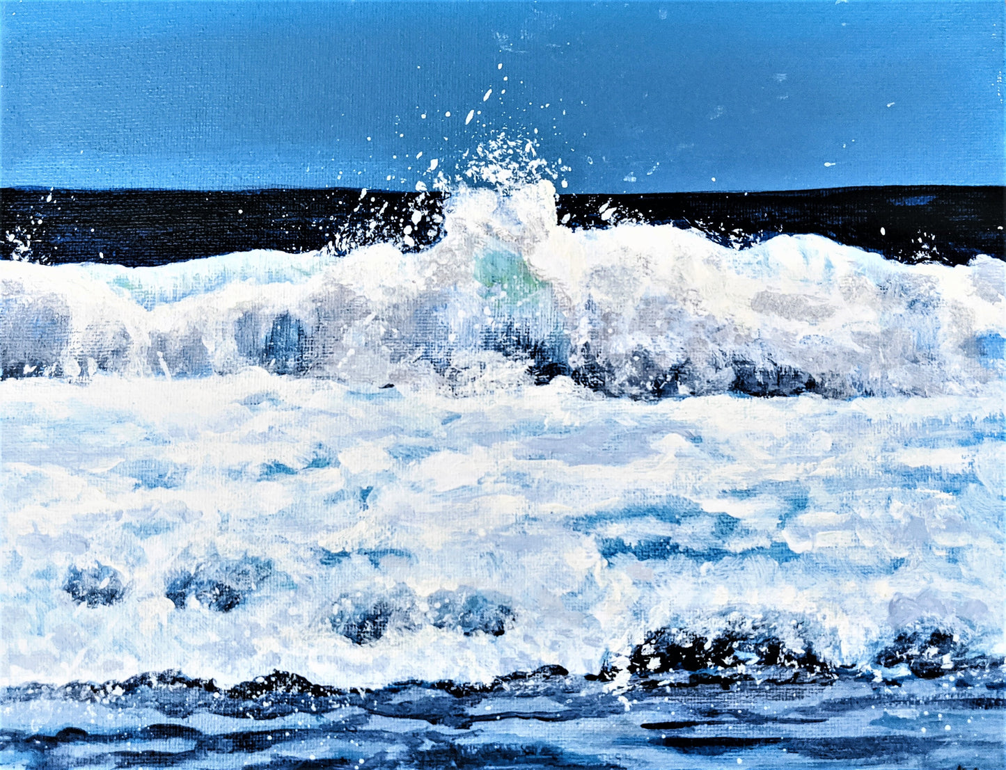 Ocean wave acrylic painting